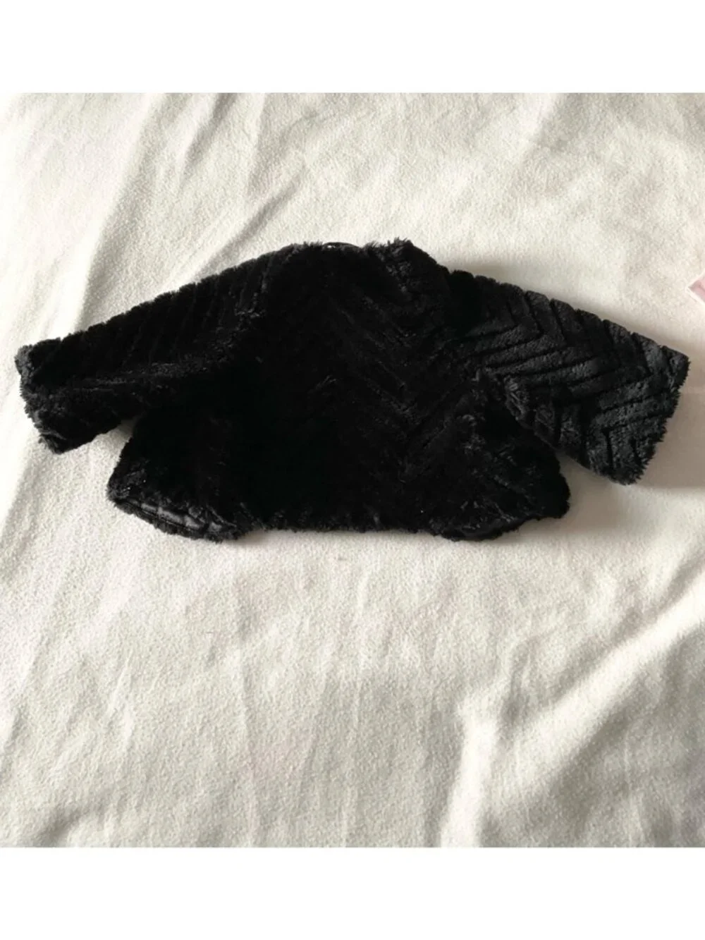 Gymboree black girl winter faux fur Cape shoulder cove S 5-6Y